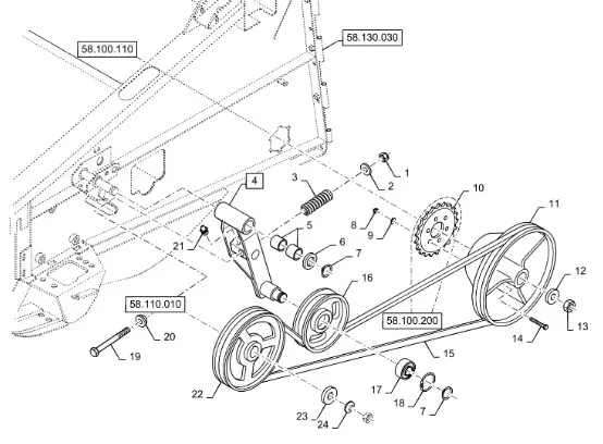 87356040 - Шкив ремня привода МКШ жатки H/ECap, Vari, 720, 2030 сн после 836